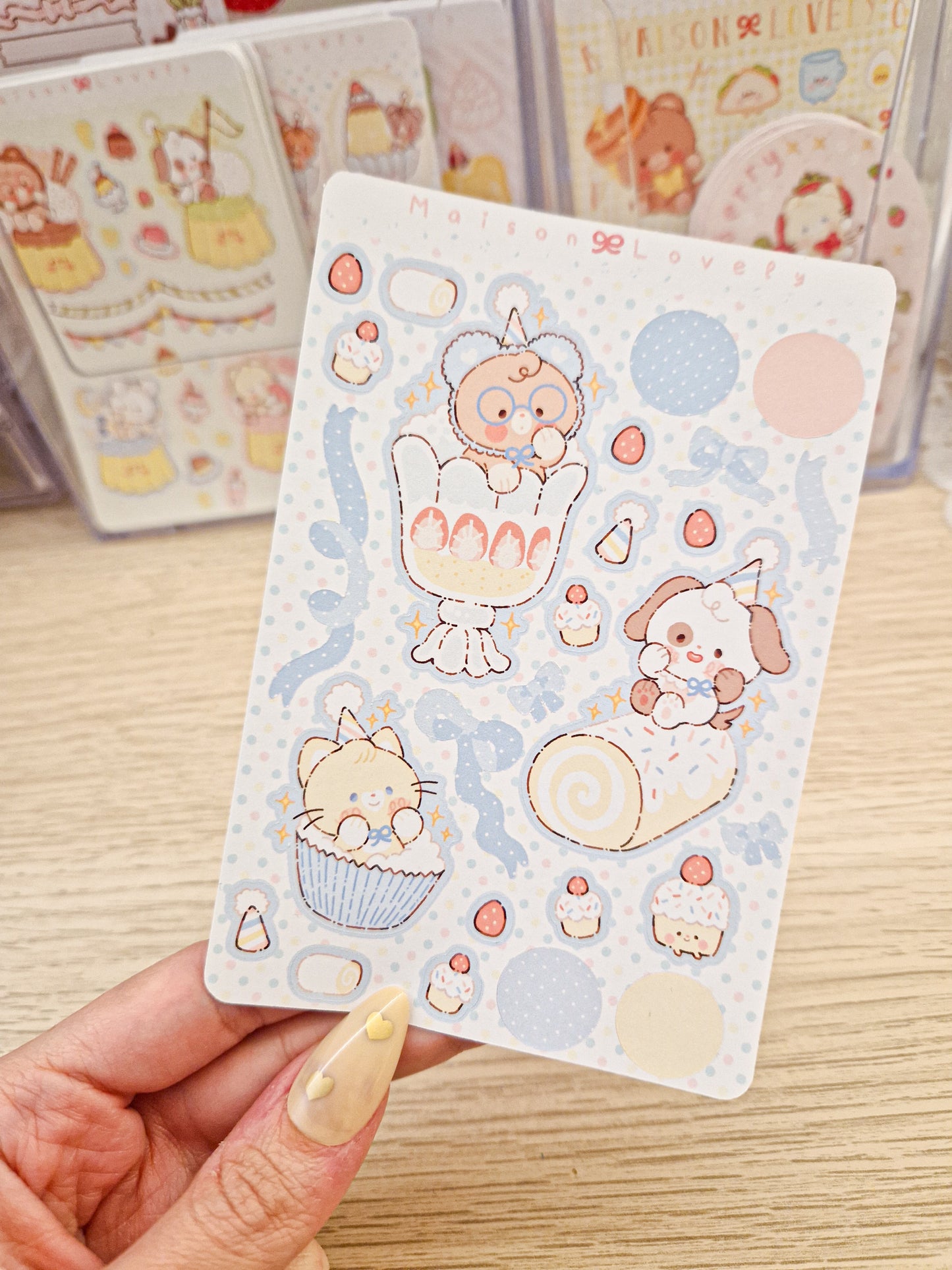 💙 Baby Blue Cake Stickers Sheet 🍰
