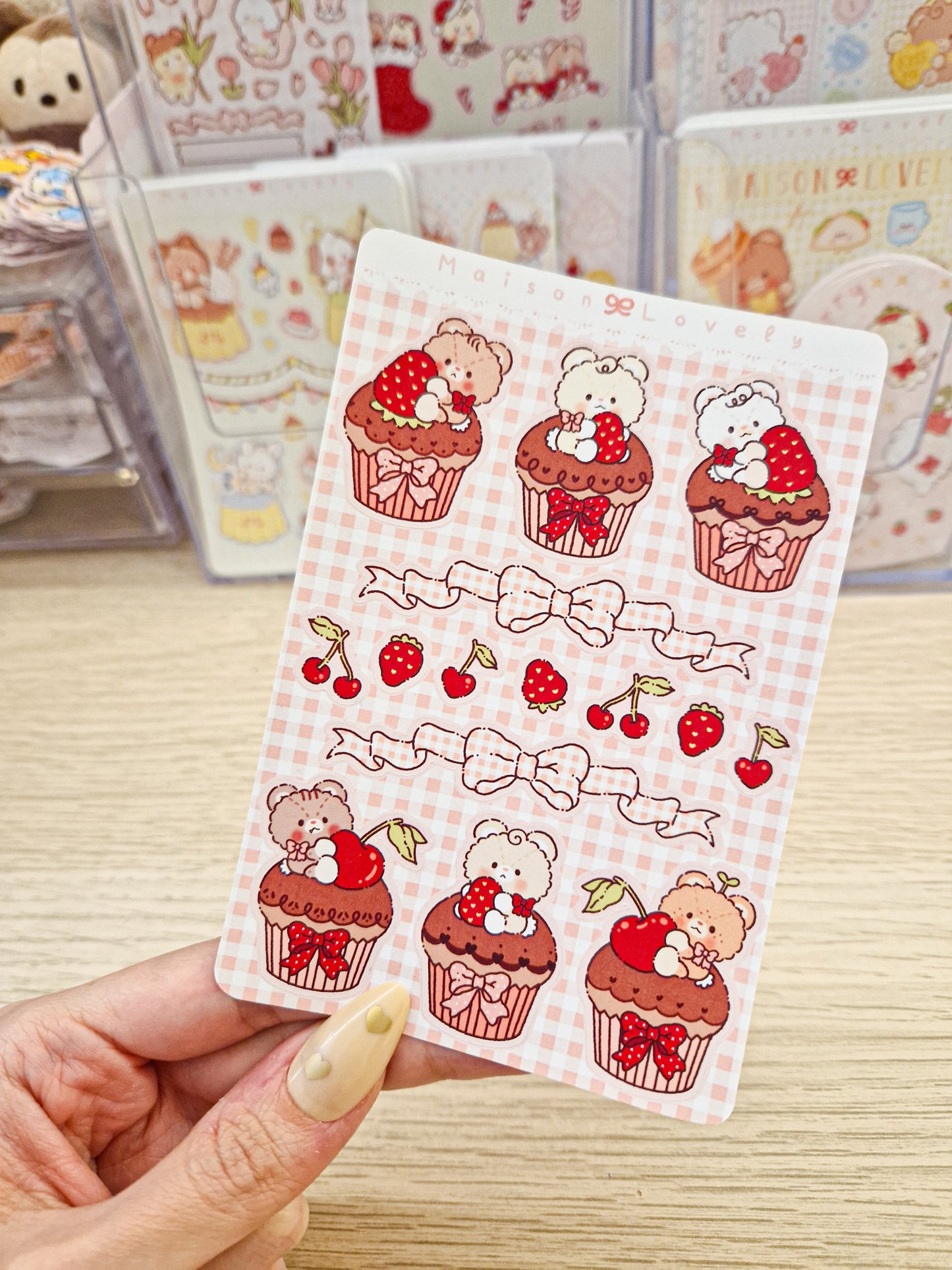 🍒 Berry Chocolate Cupcake Stickers Sheet 🍫