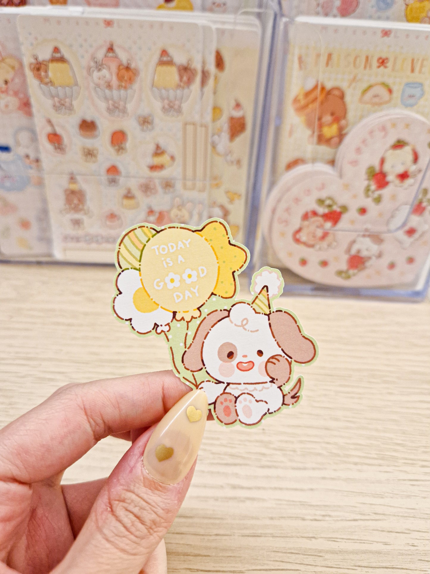 💚 Happy Dog Die Cut Stickers 🌼