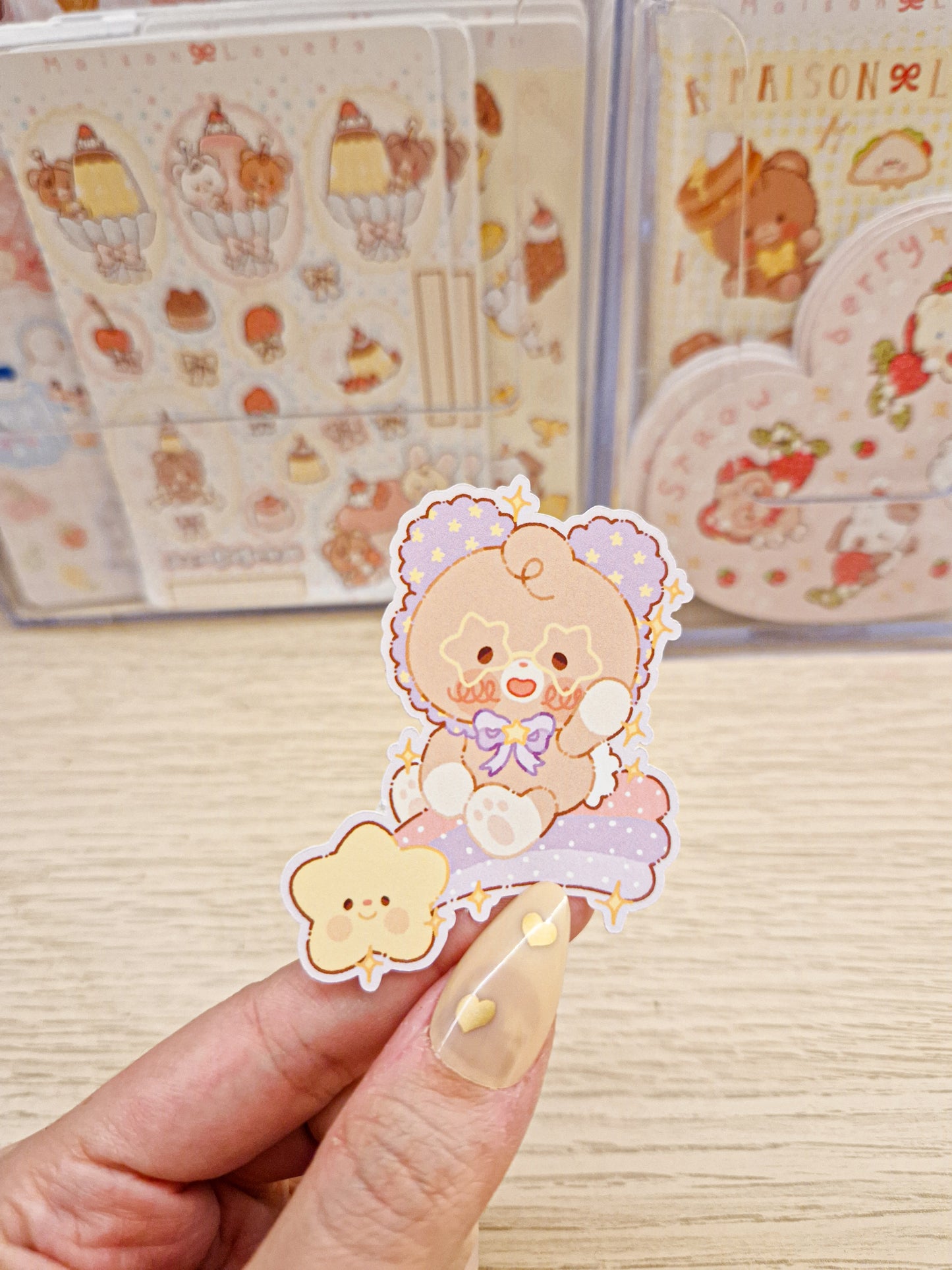 ⭐️ Shooting Star Bear Die Cut Stickers 💜