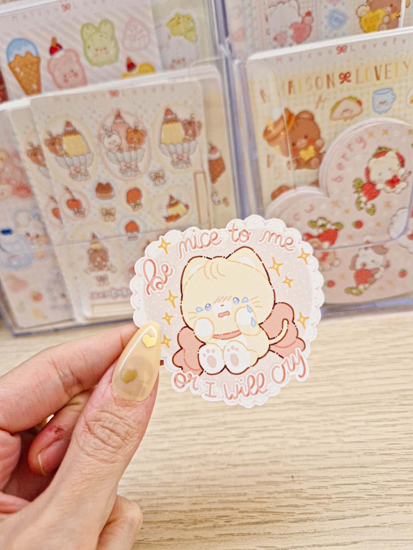 🎀 Sensitive Kitty Die Cut Sticker 🐱