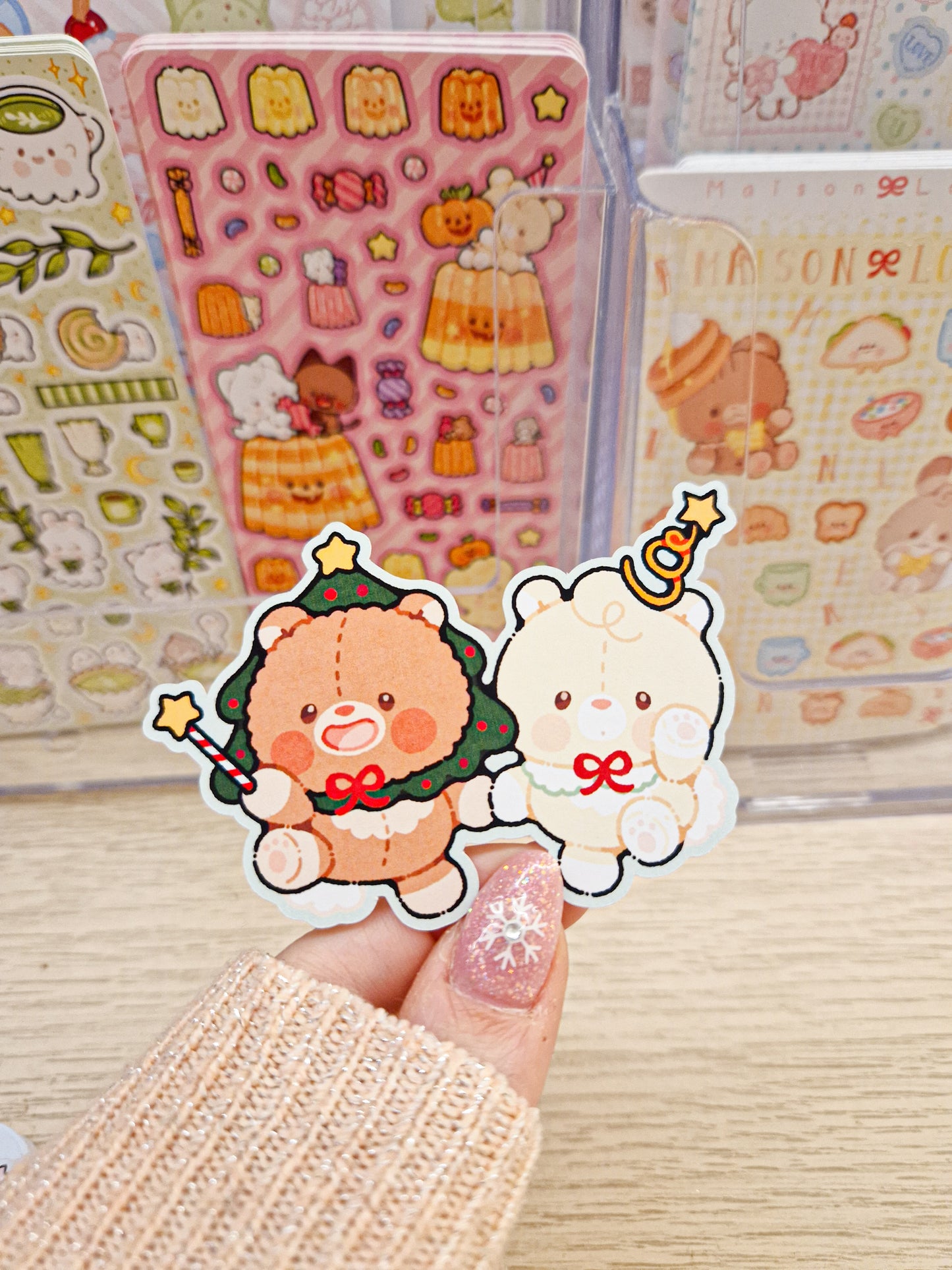 🎄 Christmas Teddy Friends Die Cut Stickers ⭐️