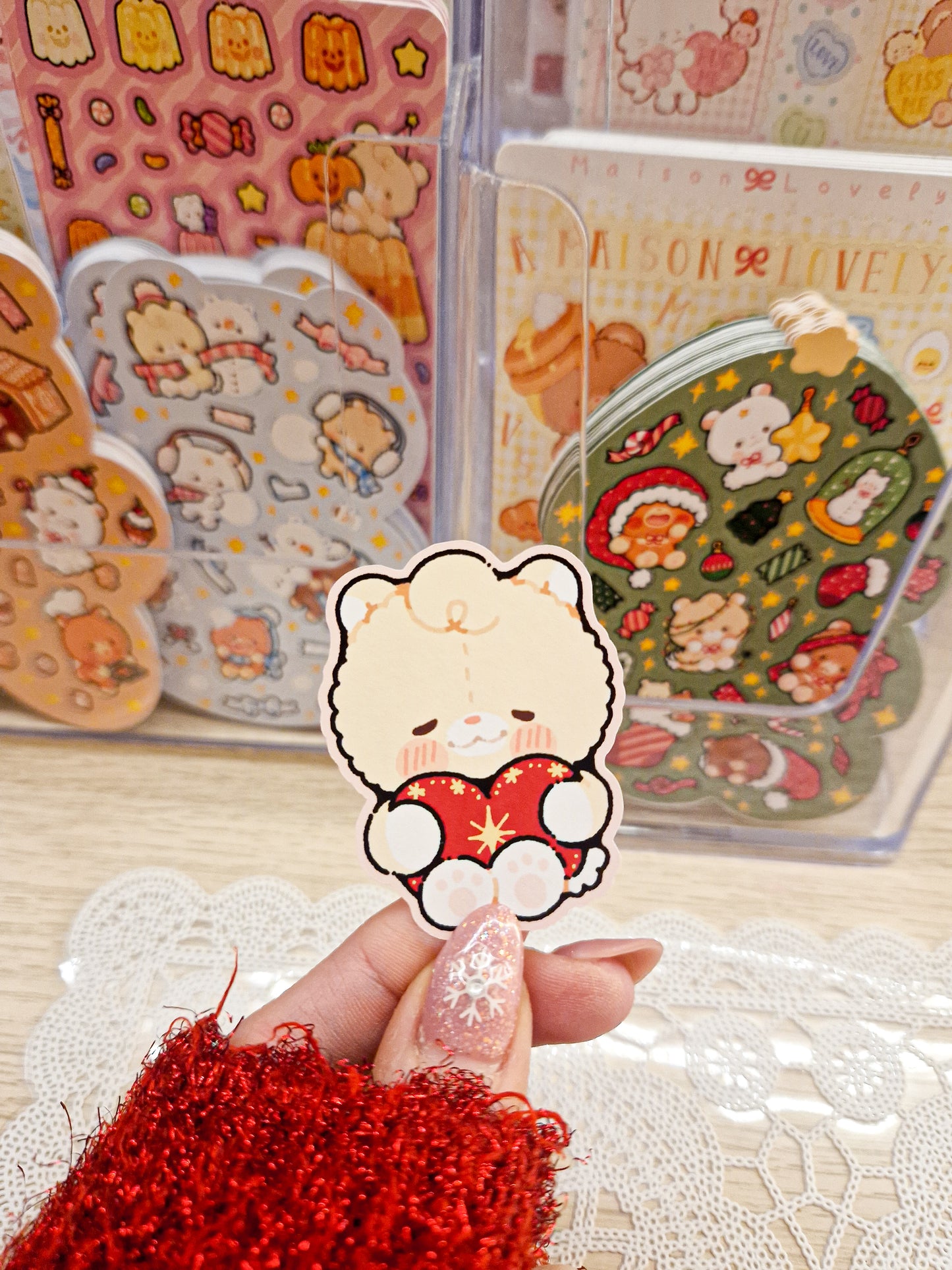 ❤️ Heart Loving Teddy Bear Die Cut Sticker ❤️