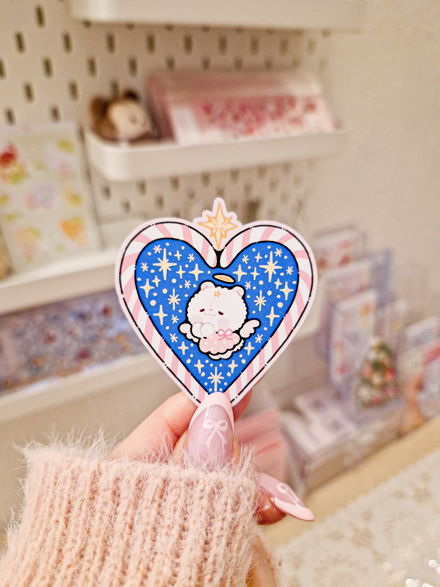 🍬 Candy Cane Angel Die Cut Stickers ❄️
