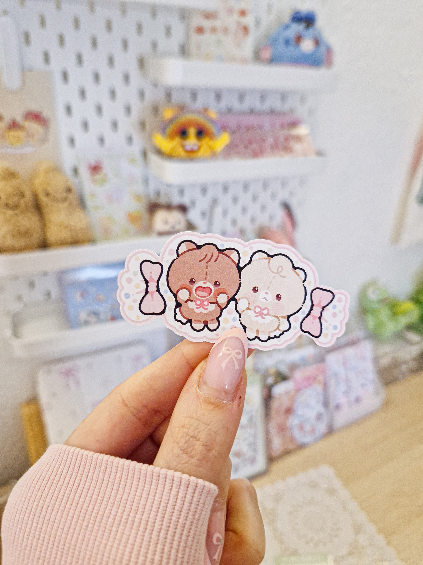 🩷 Pink Candy Teddies Die Cut Sticker 🎀