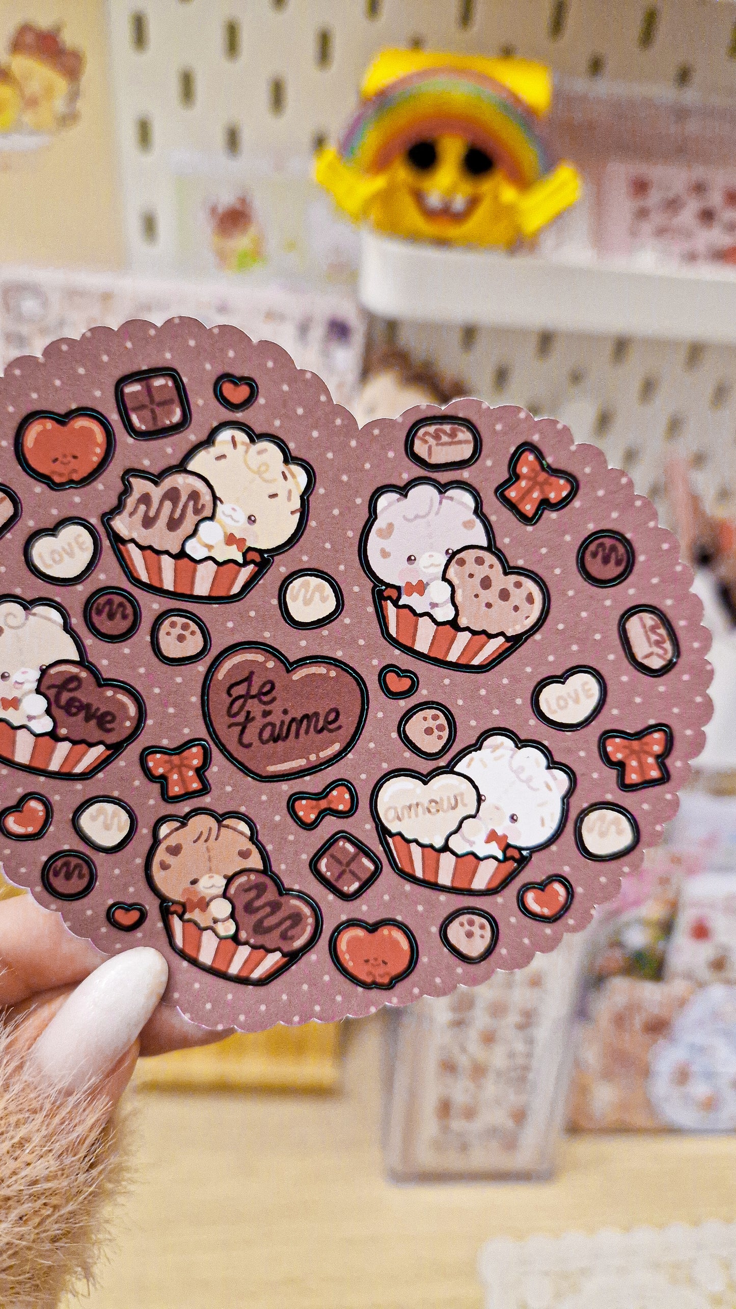 🍫 Heart Chocolate Box Stickers Sheet ❤️