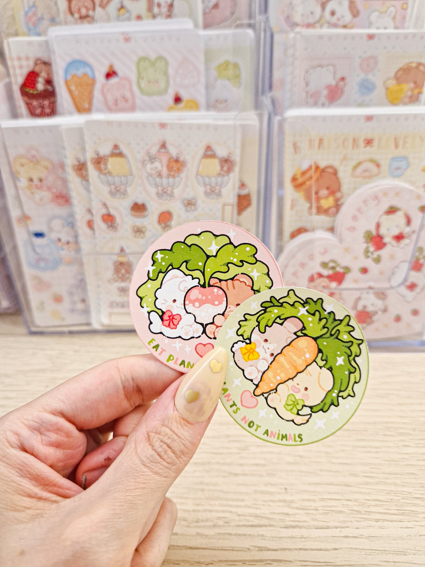 🥕 Vegetarian Vegan Duo Die Cut Sticker 🌿