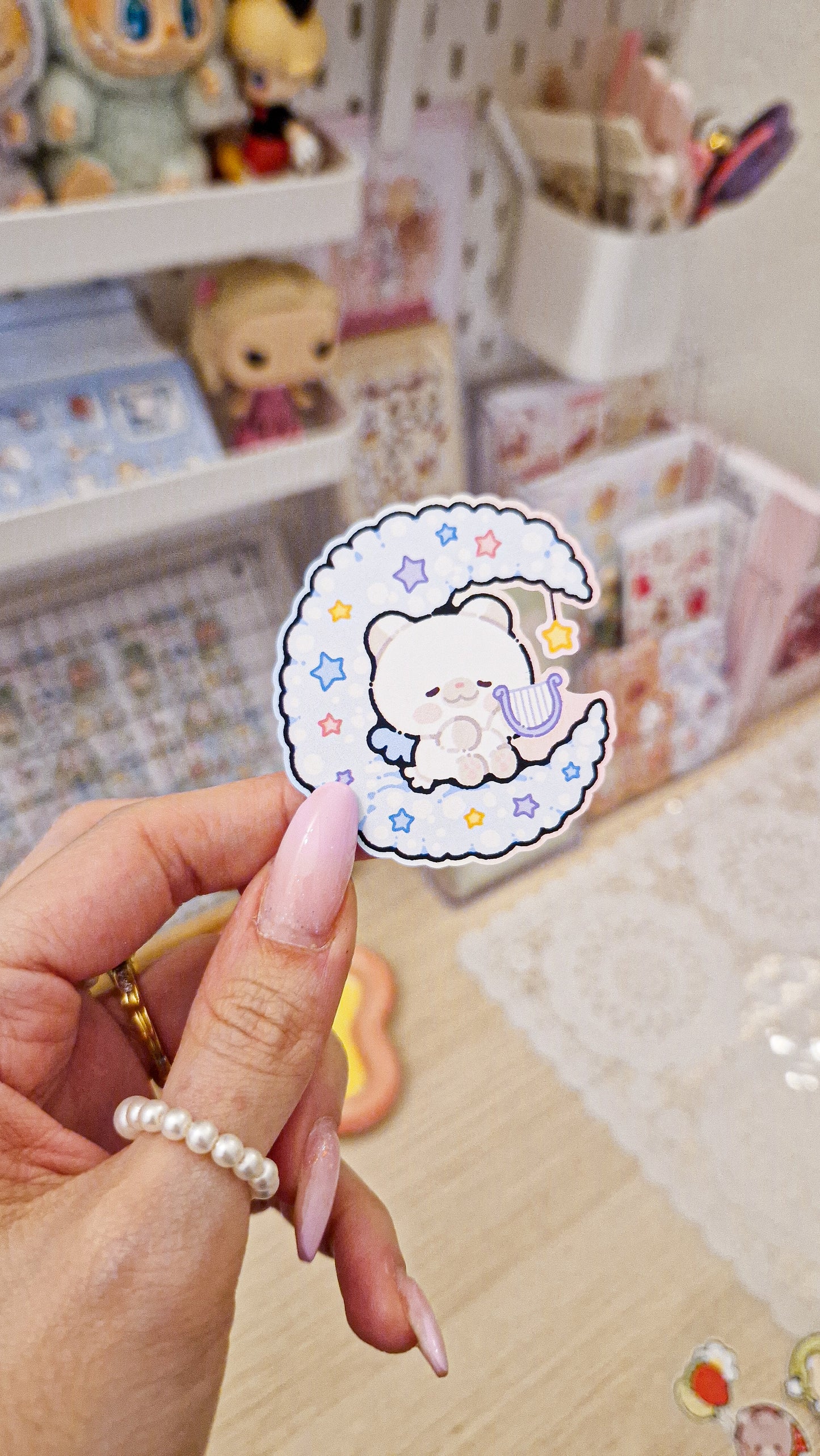 🌙Clouds&Moon✨️ Glitter Sticker