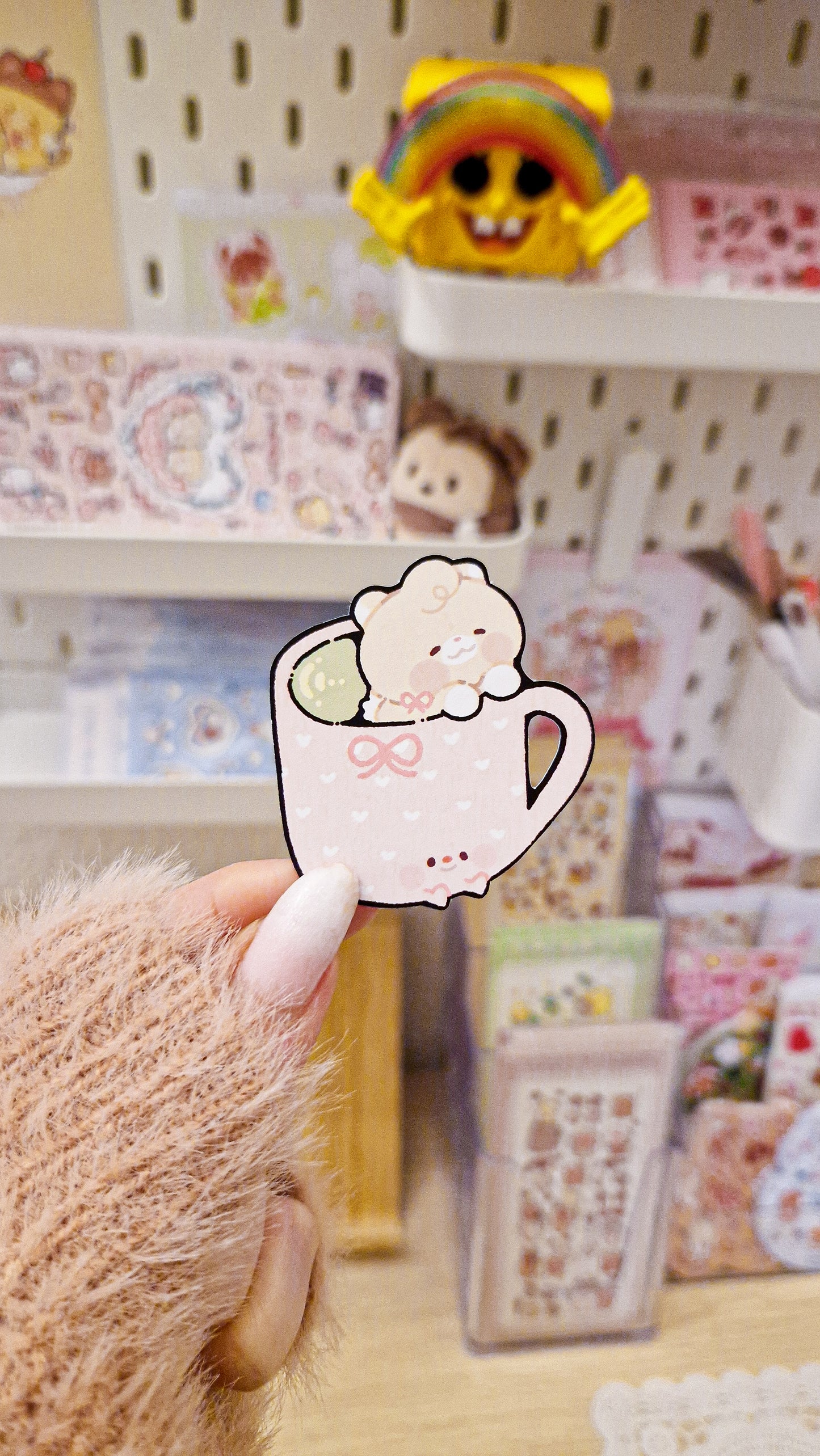 🍵 Cozy Hot Drinks Teddies Die Cut Stickers ☕️