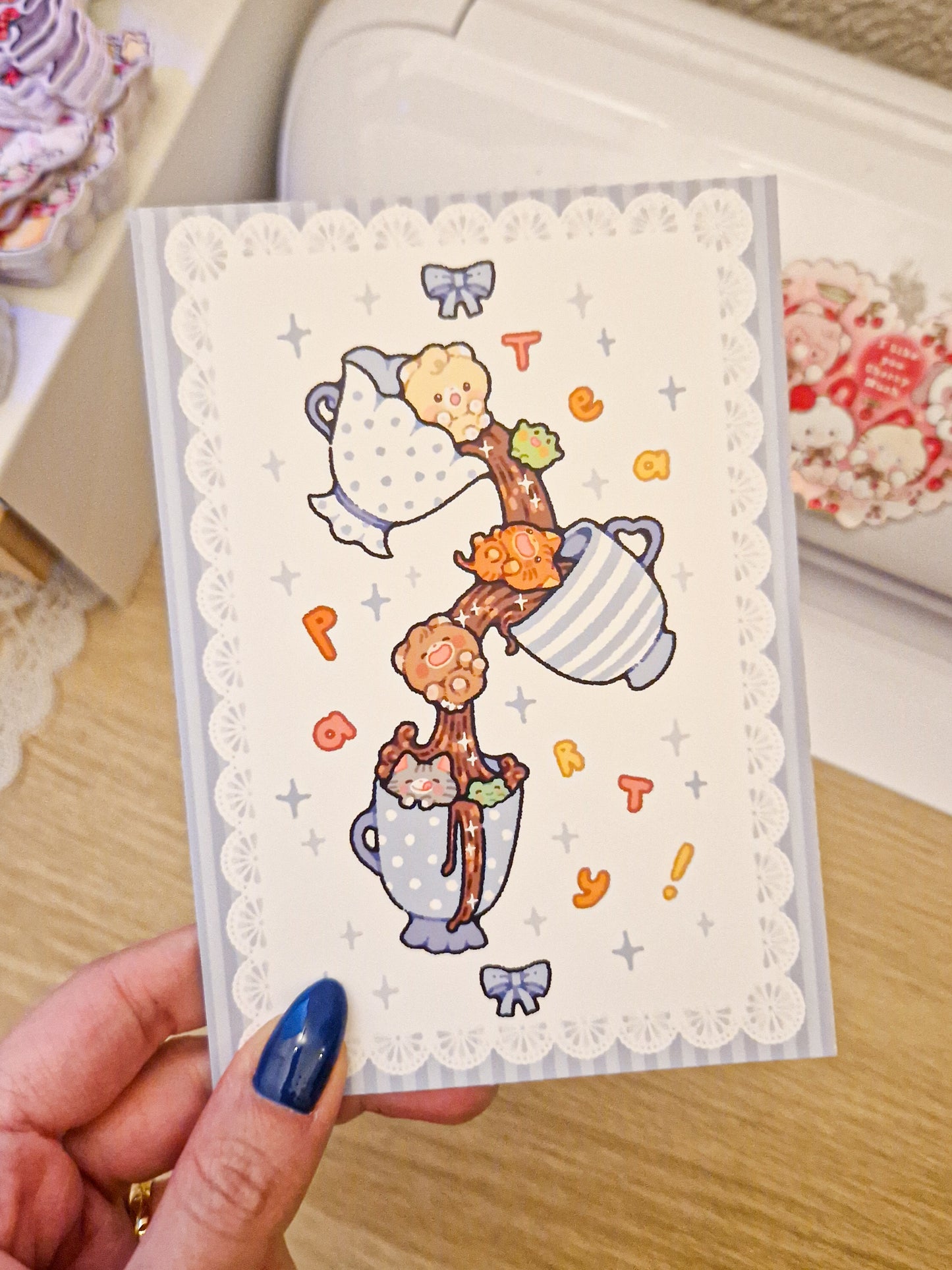 Kitty Tea Party Print