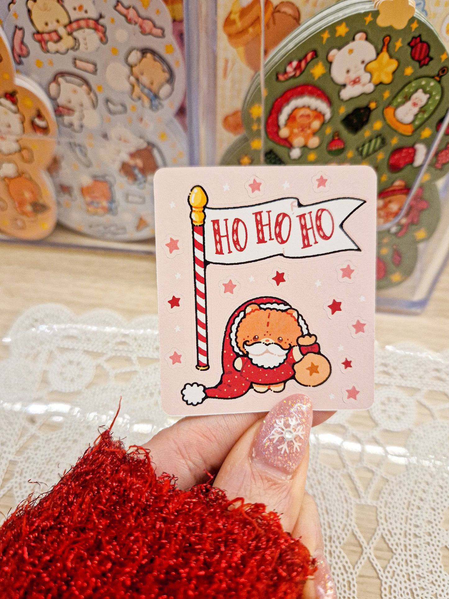 🎅🏻 Teddy Santa Claus Mini Stickers Sheet ❤️