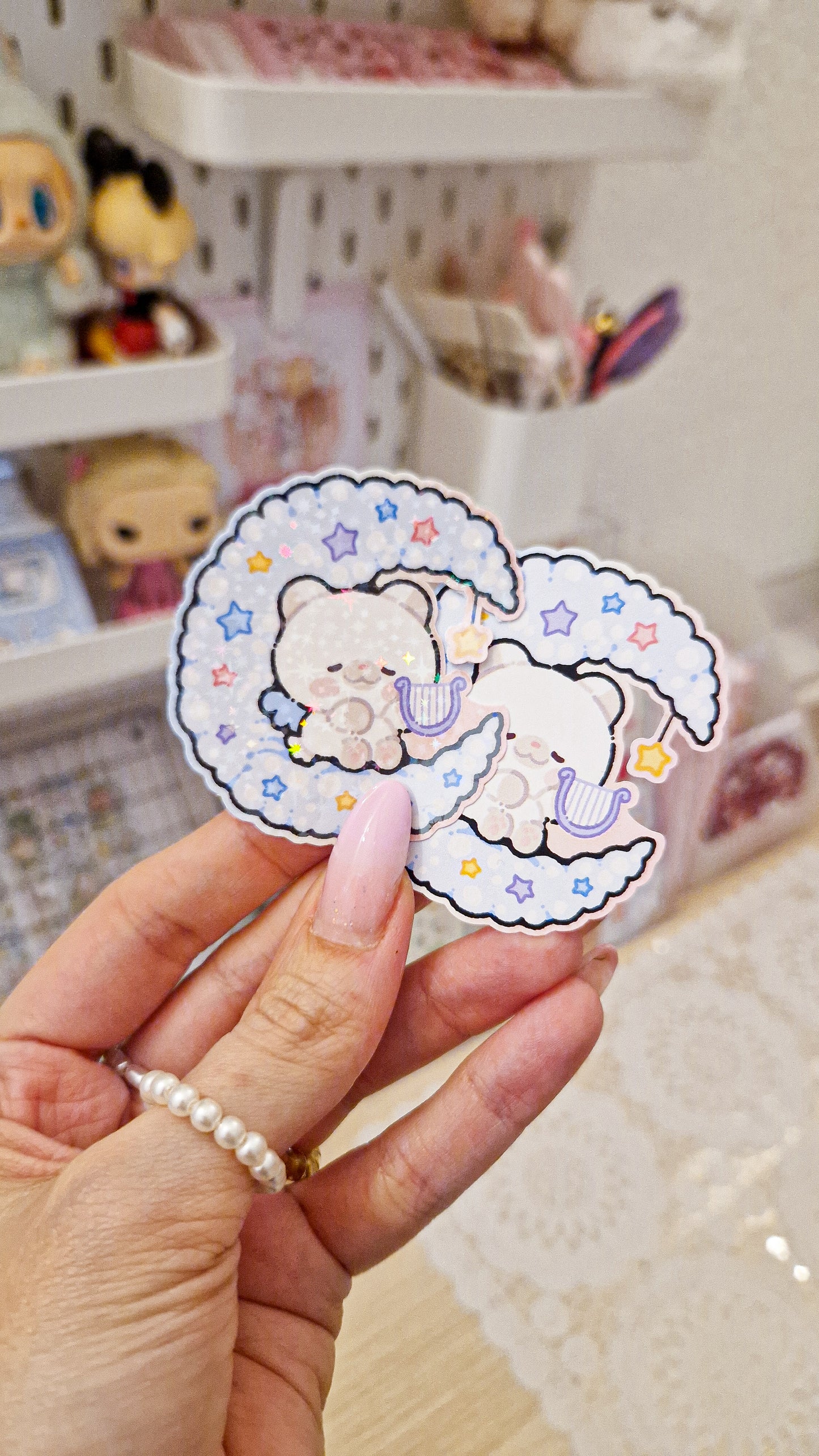 🌙Clouds&Moon✨️ Glitter Sticker
