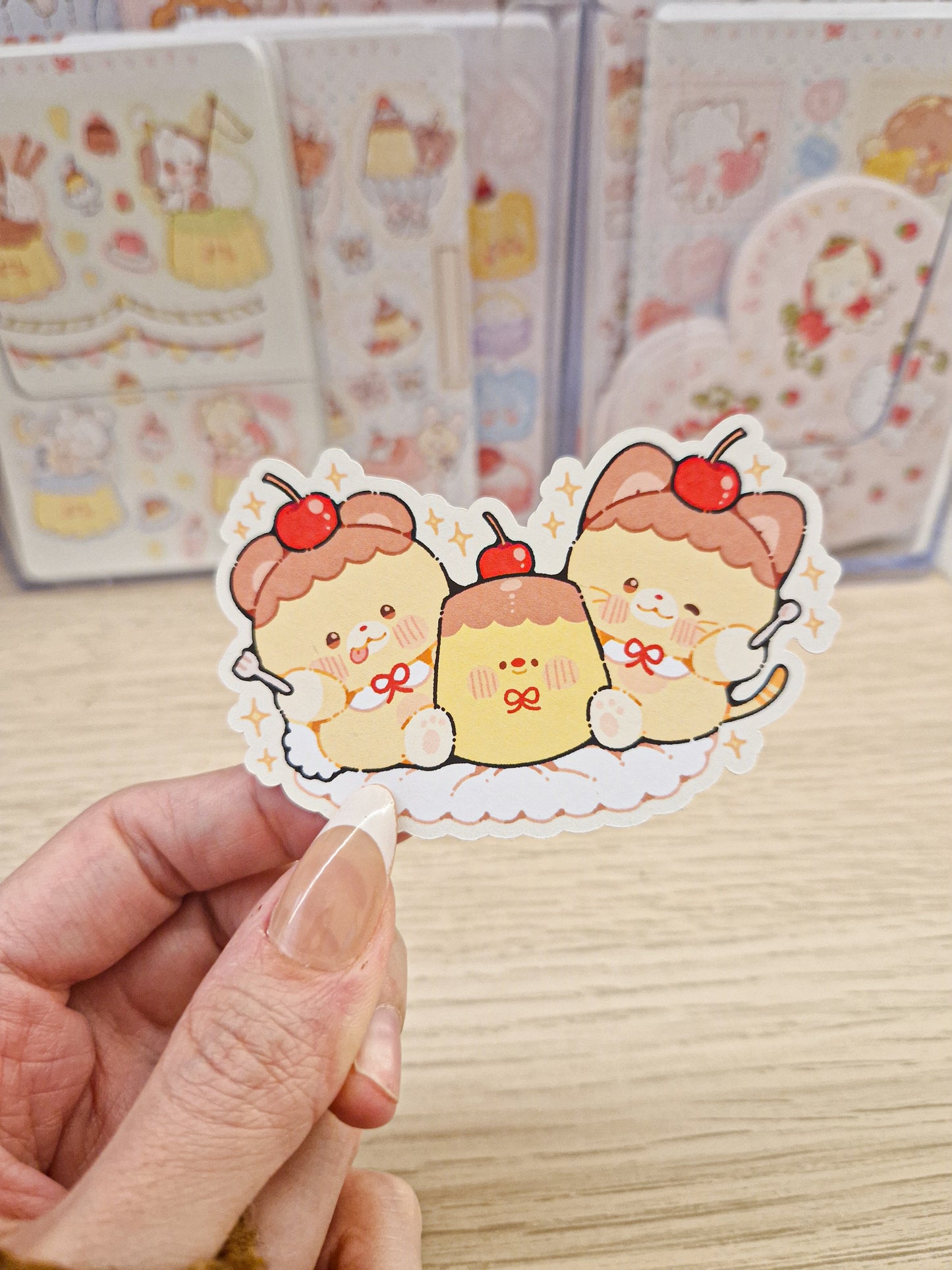 🍮 Pudding Die Cut Sticker 💛