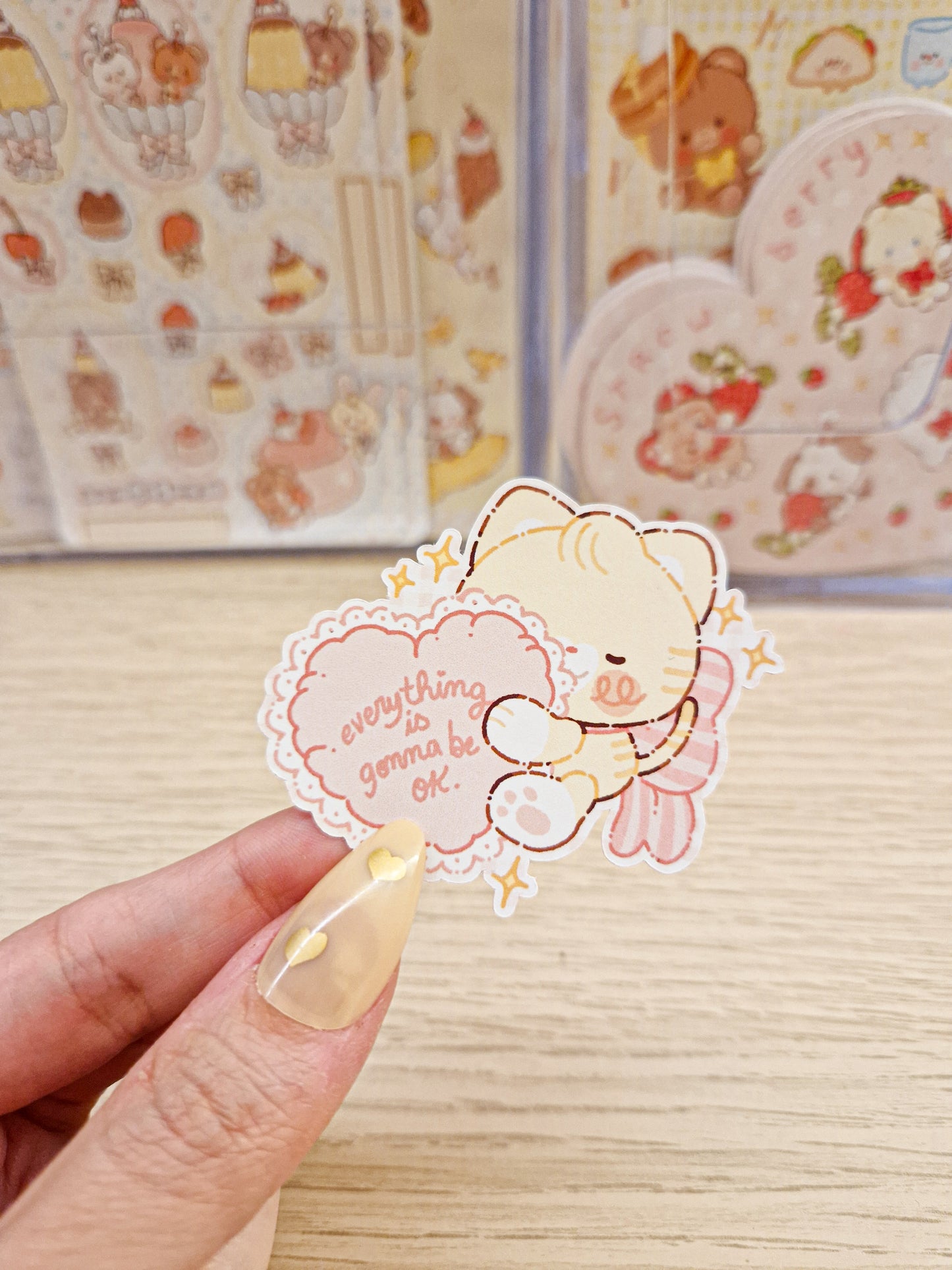 🩷 Positive Pink Kitty Die Cut Sticker 🐱