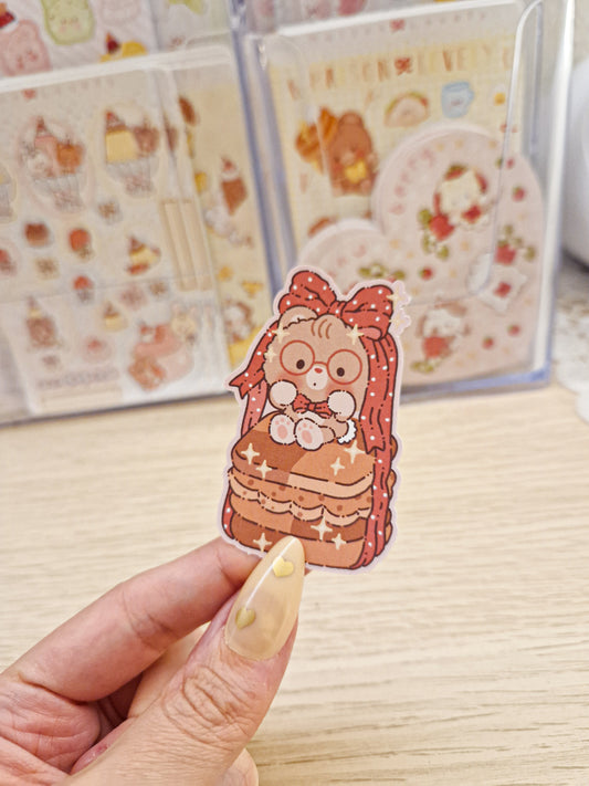 🍪 Chocolate Cookie Teddy Die Cut Sticker 🎀