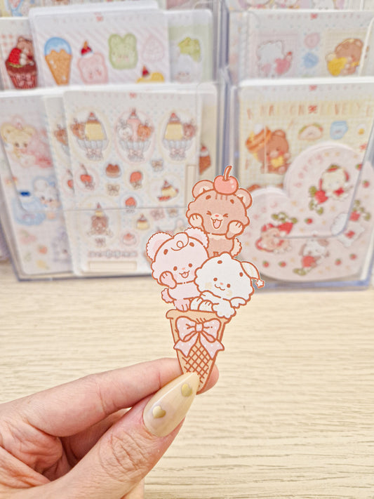 🍨 Napolitean Ice Cream Teddies Die Cut Sticker 🧸