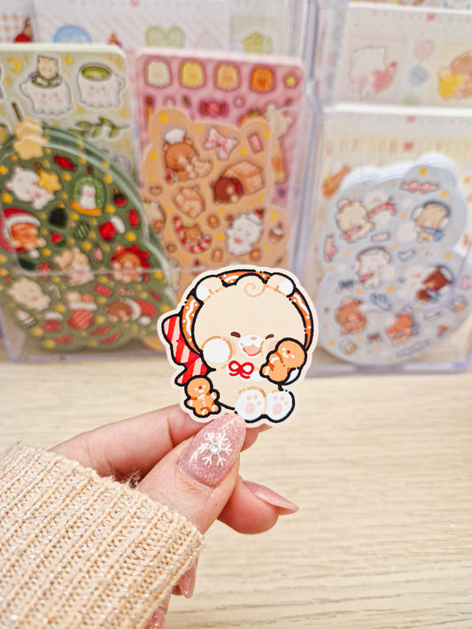 🍪 Gingerbread Teddy Die Cut Sticker ❤️