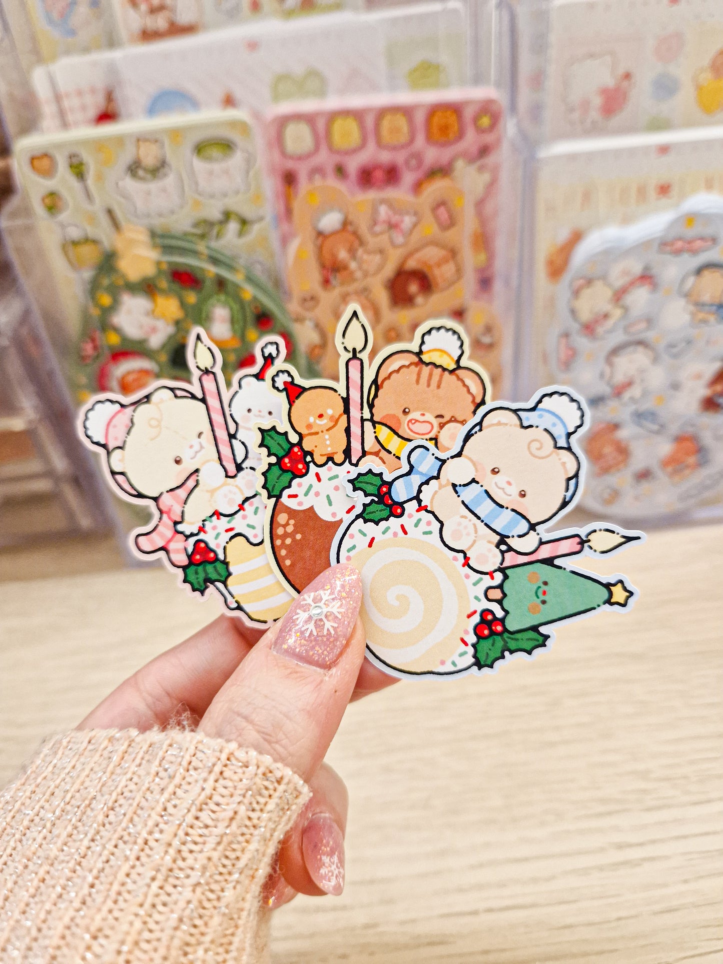 🍰 Christmas Sweets Trio Die Cut Stickers 🎄