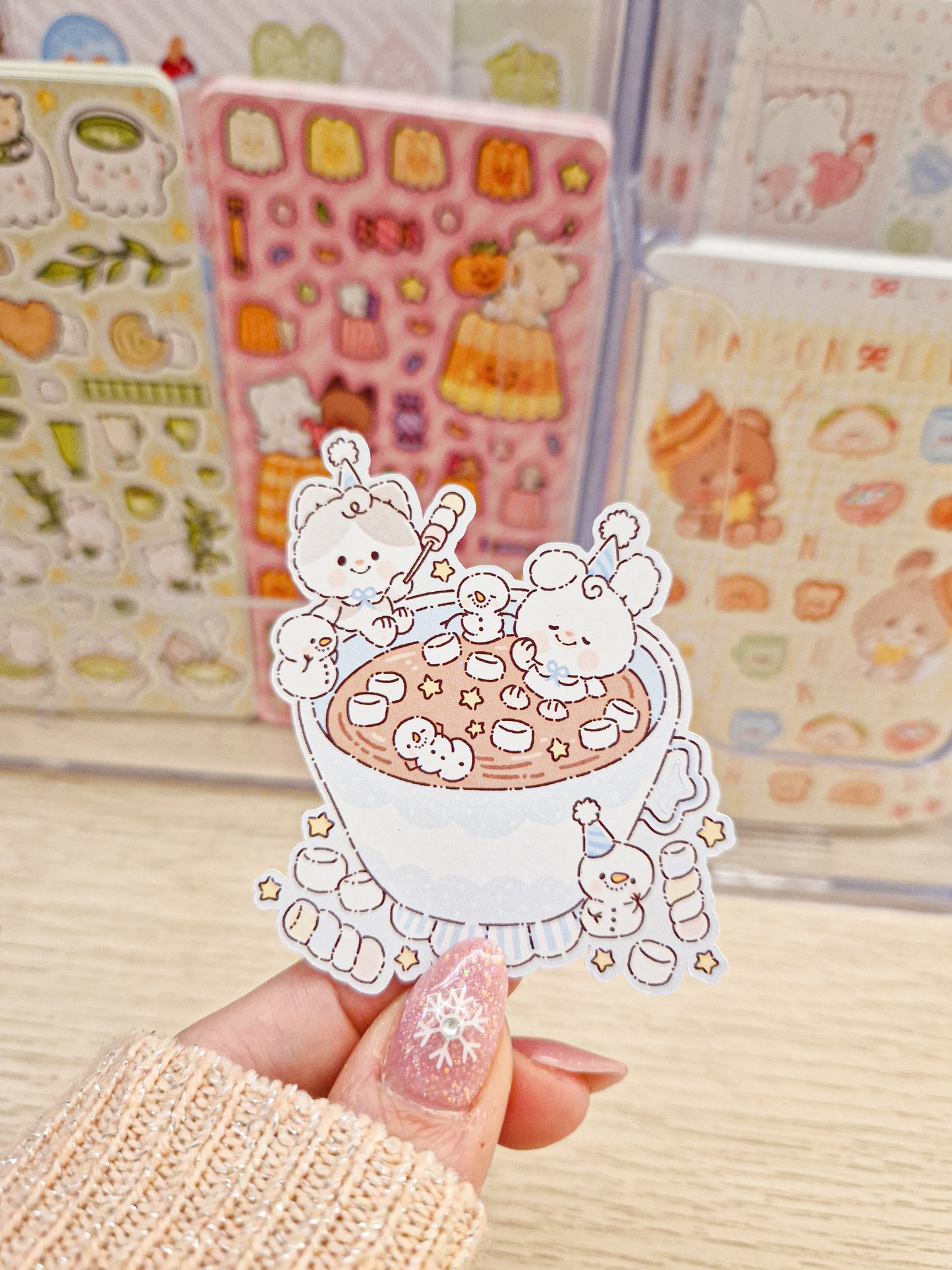 🤍 Marshmallow & Cocoa Die Cut Sticker ☕️