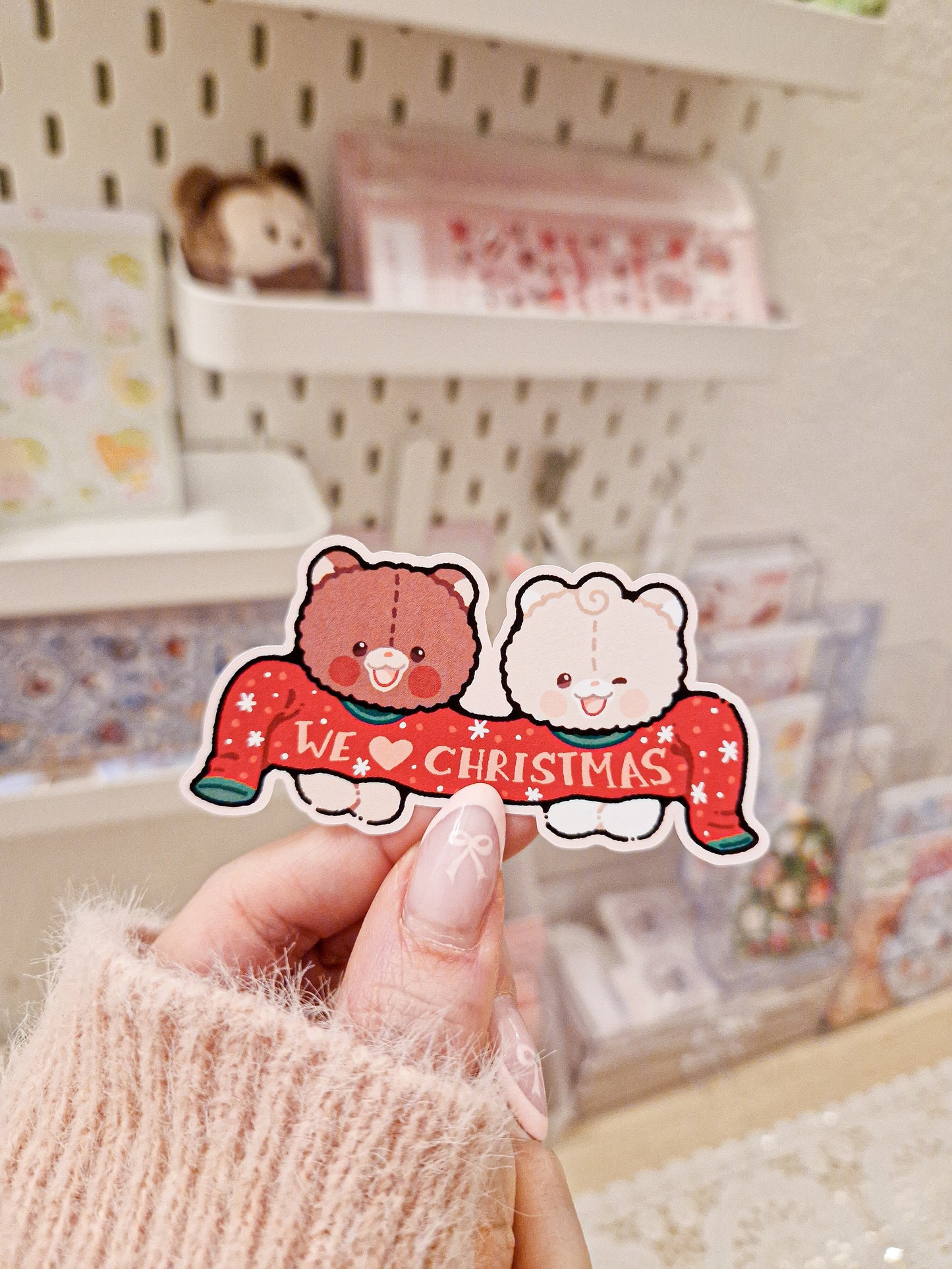 🧸 Christmas Sweater Teddies Die Cut Stickers 🎅🏻