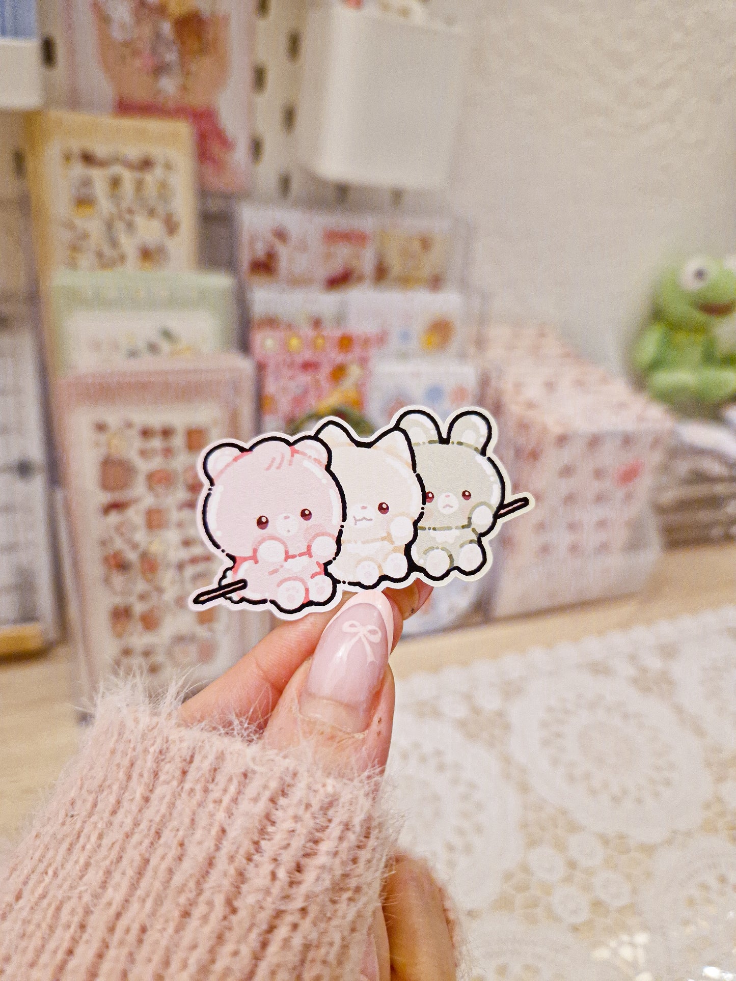 🍡 Dango Teddies Die Cut Stickers 🩷