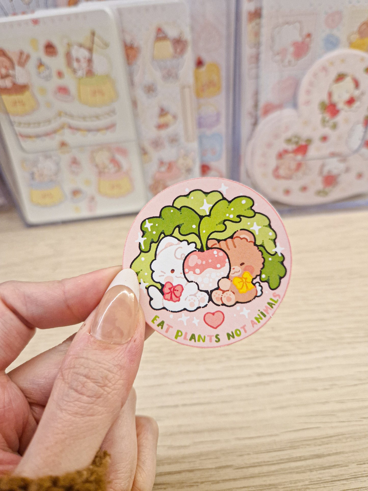 🥕 Vegetarian Vegan Duo Die Cut Sticker 🌿