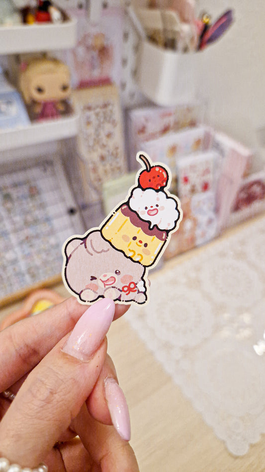 💛 Friendly Pudding 💛 Die Cut Sticker