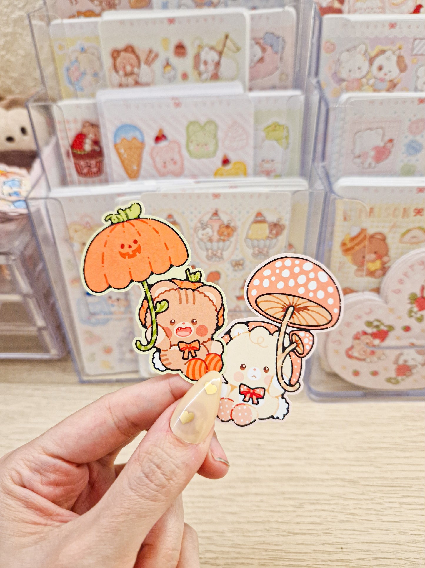 🍄 Fall Bears Umbrella Duo Die Cut Sticker 🎃