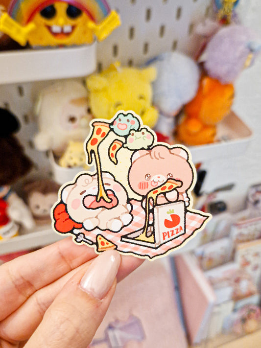 Pizzalicious Teddy Sticker