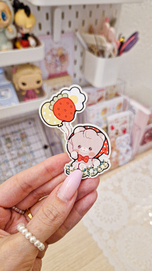 🍓 Strawberry Balloon 🍓 Die Cut Sticker
