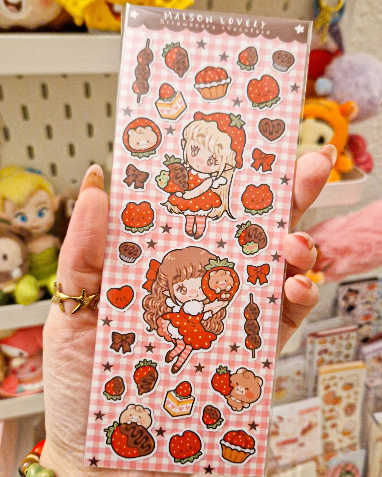 🍓 Strawberry Chocolate Stickers Sheet 🍫