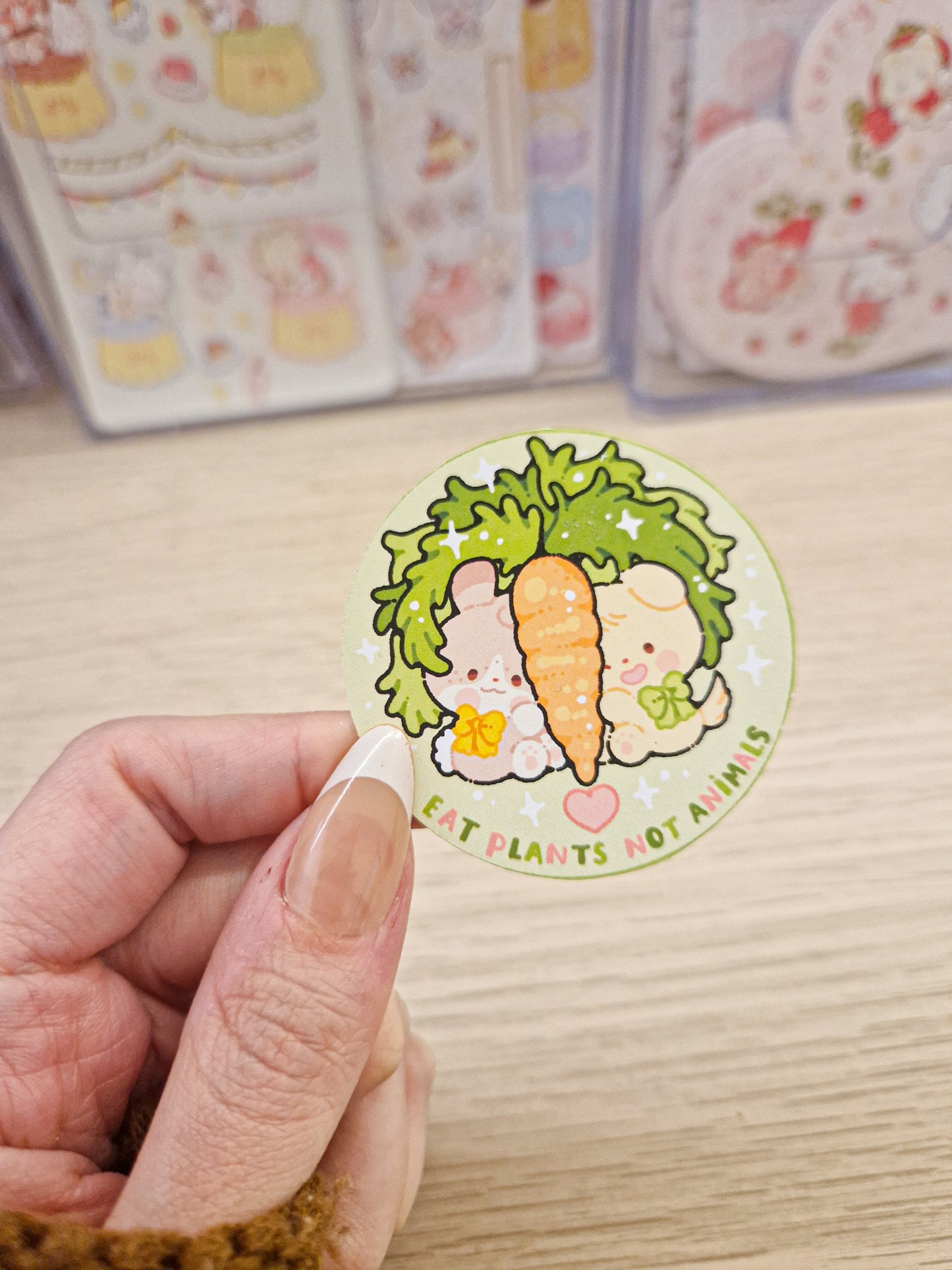 🥕 Vegetarian Vegan Duo Die Cut Sticker 🌿