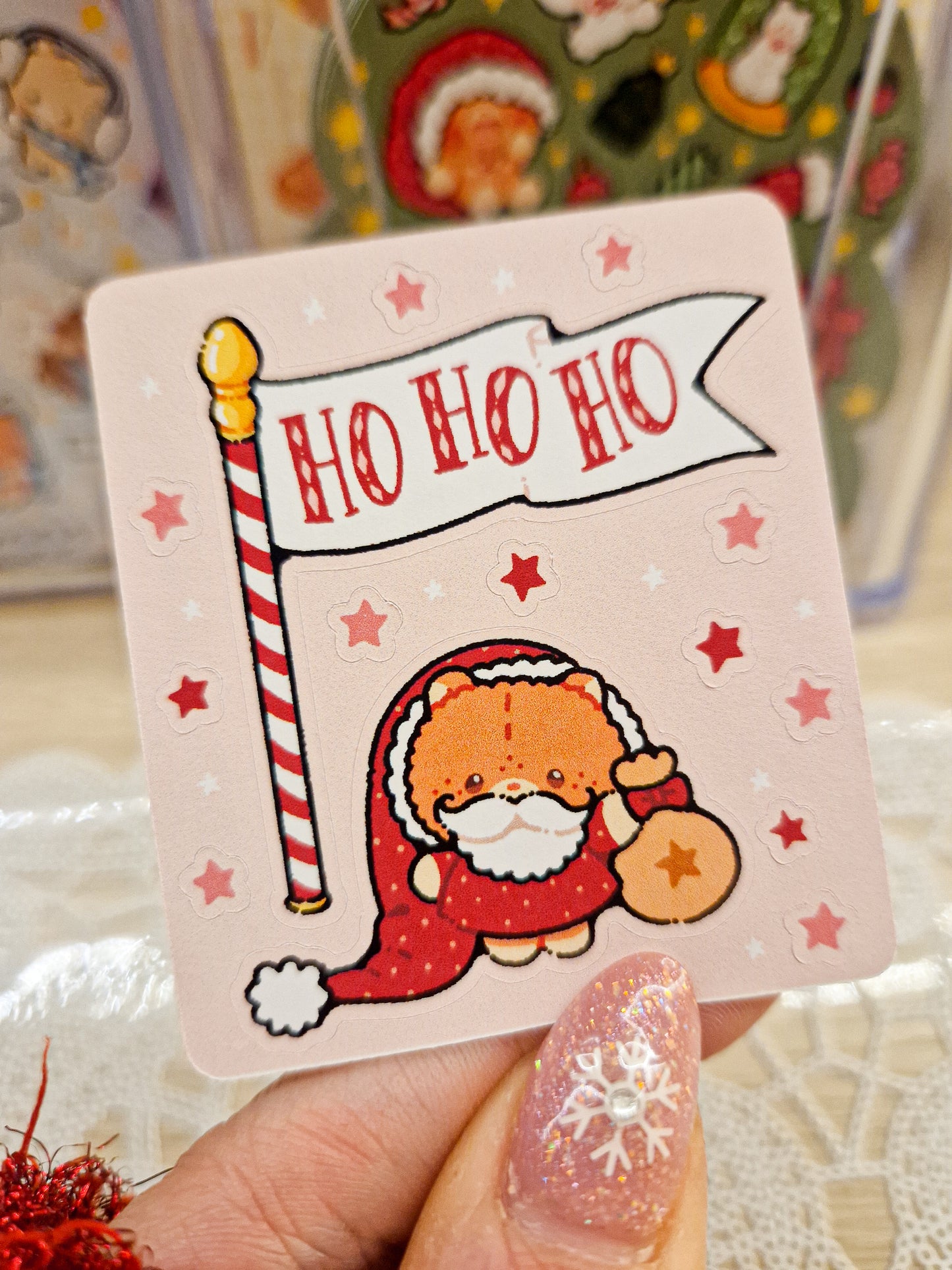 🎅🏻 Teddy Santa Claus Mini Stickers Sheet ❤️