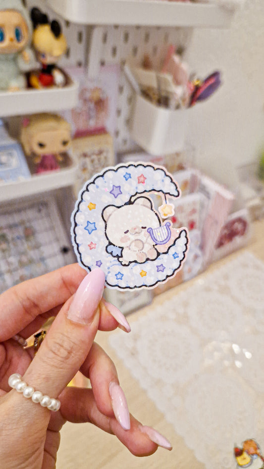 🌙Clouds&Moon✨️ Glitter Sticker